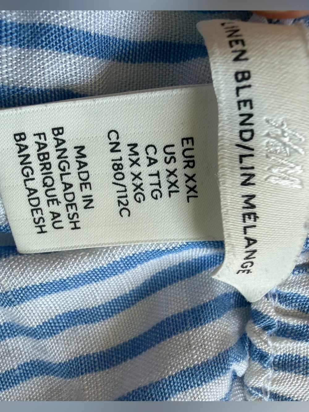 Light Blue & White Striped Linen Blend Pants - Picture 4 of 4